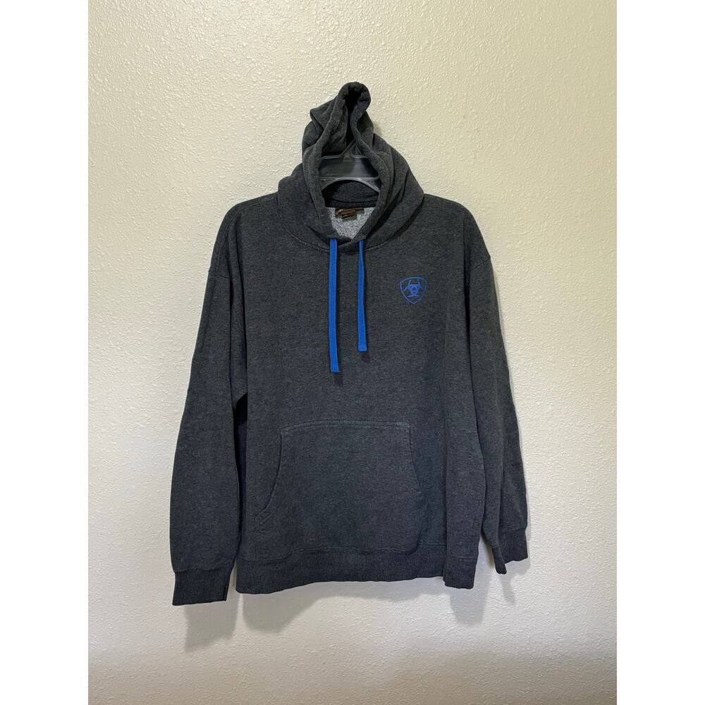 Men’s Ariat Dark Gray Logo Pullover Hoodie 10040816, size XL